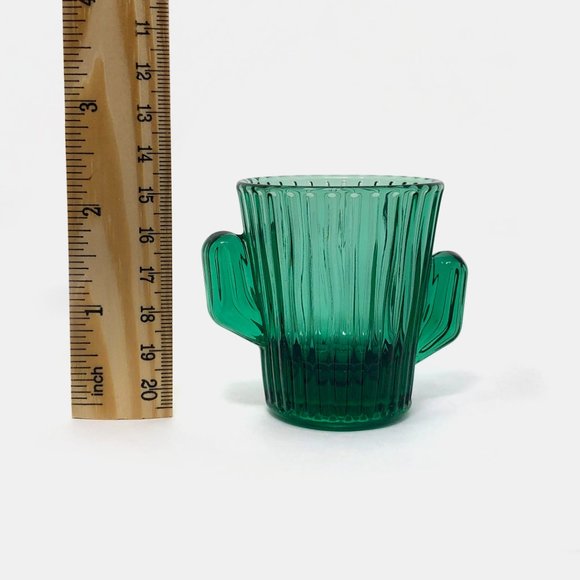 Green Cactus Glass Toothpick Holder - Picture 2 of 4